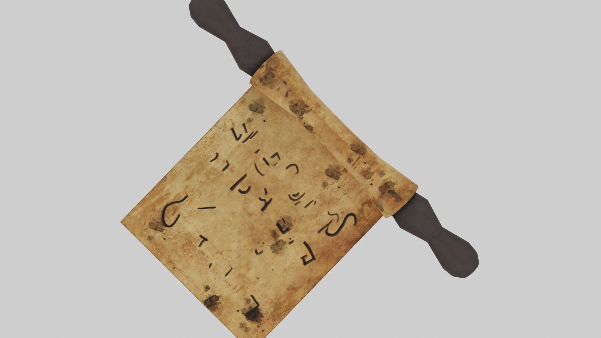 Antient Scroll Low-poly 3D model_30