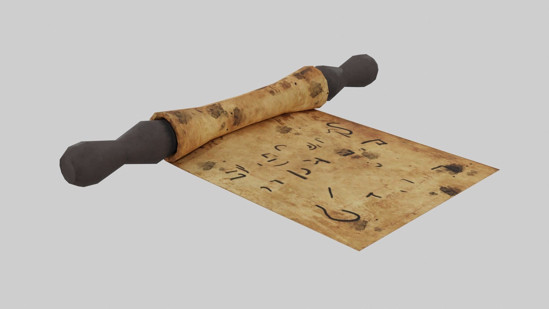Antient Scroll Low-poly 3D model_8