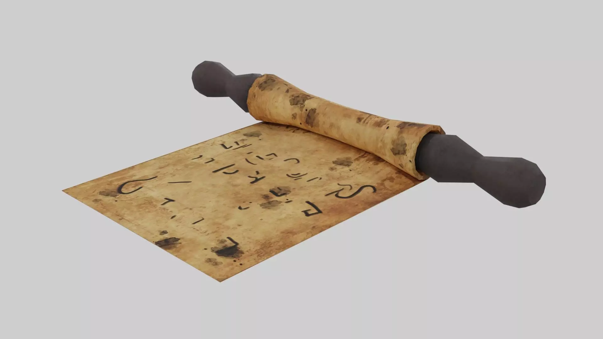 Antient Scroll Low-poly 3D model_0
