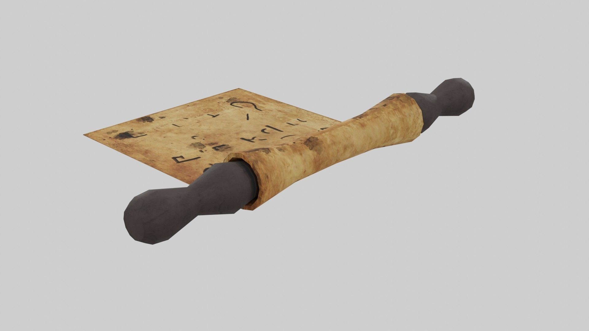 Antient Scroll Low-poly 3D model_20