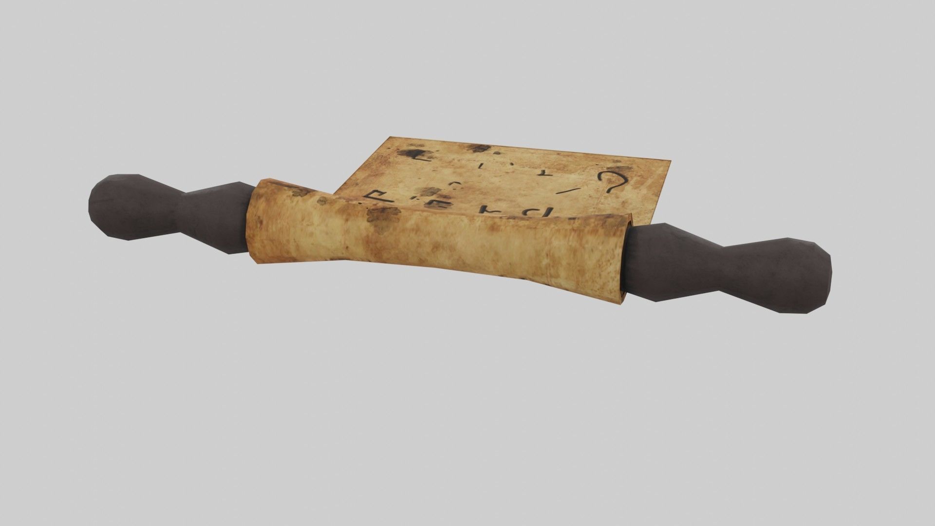 Antient Scroll Low-poly 3D model_16