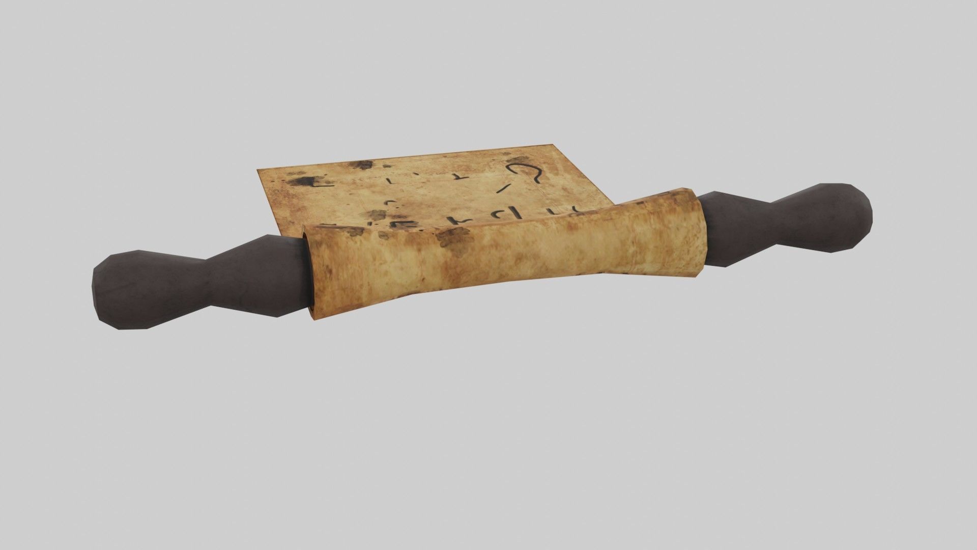 Antient Scroll Low-poly 3D model_18