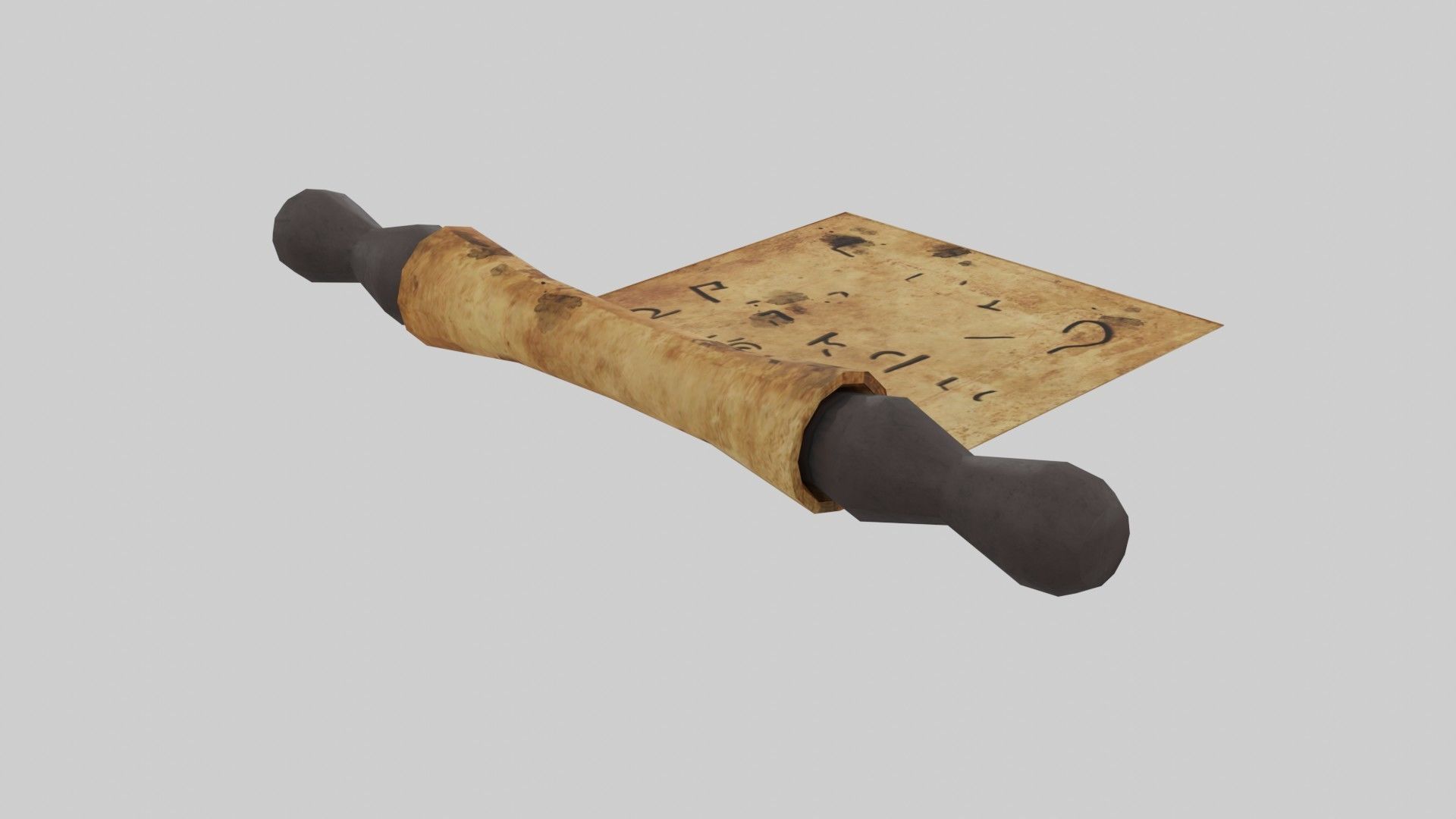 Antient Scroll Low-poly 3D model_14