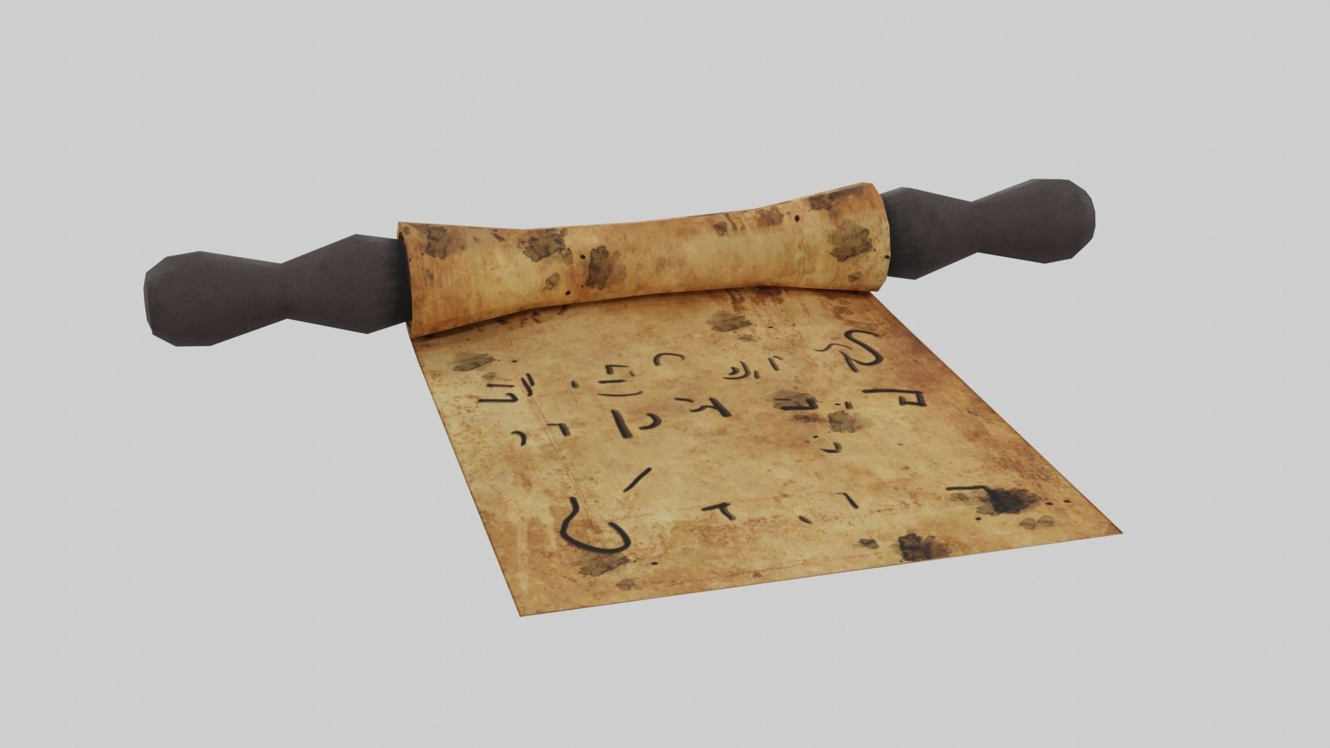 Antient Scroll Low-poly 3D model_6
