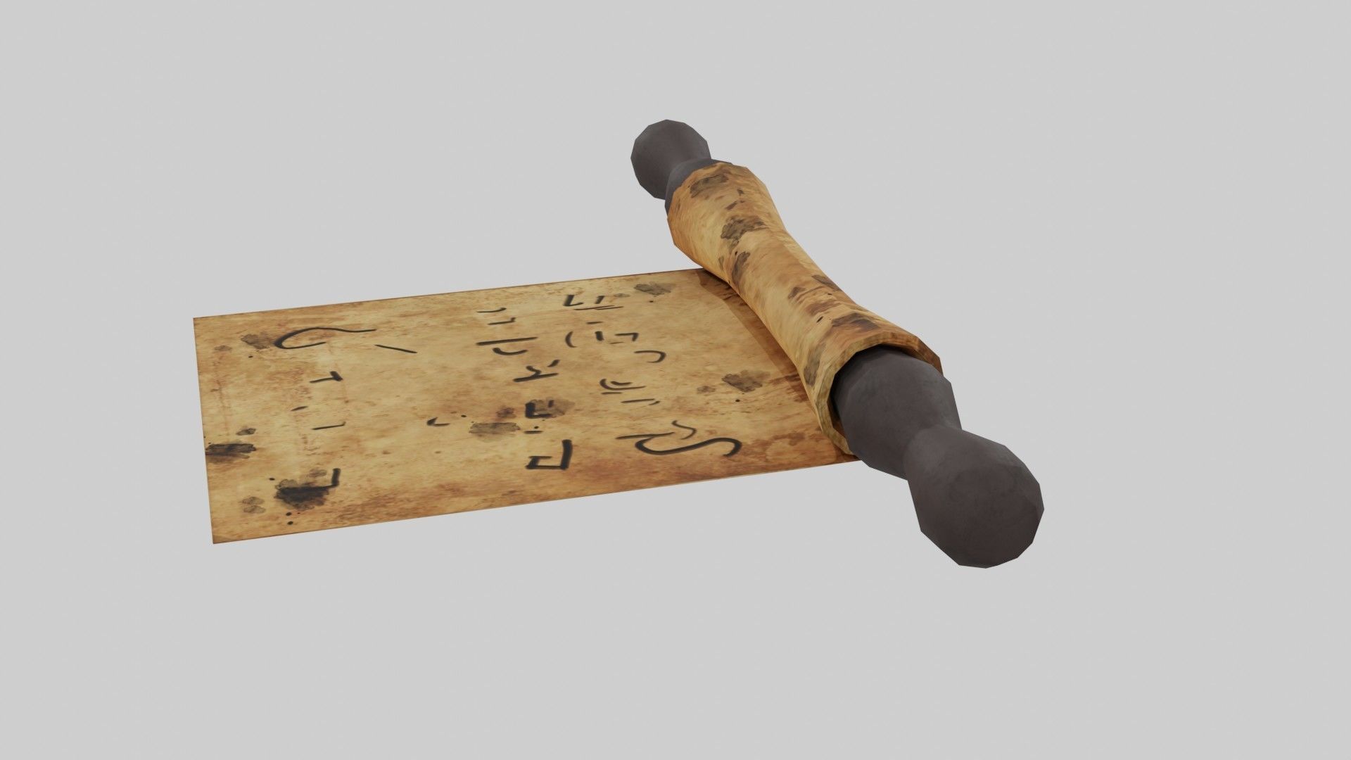 Antient Scroll Low-poly 3D model_24