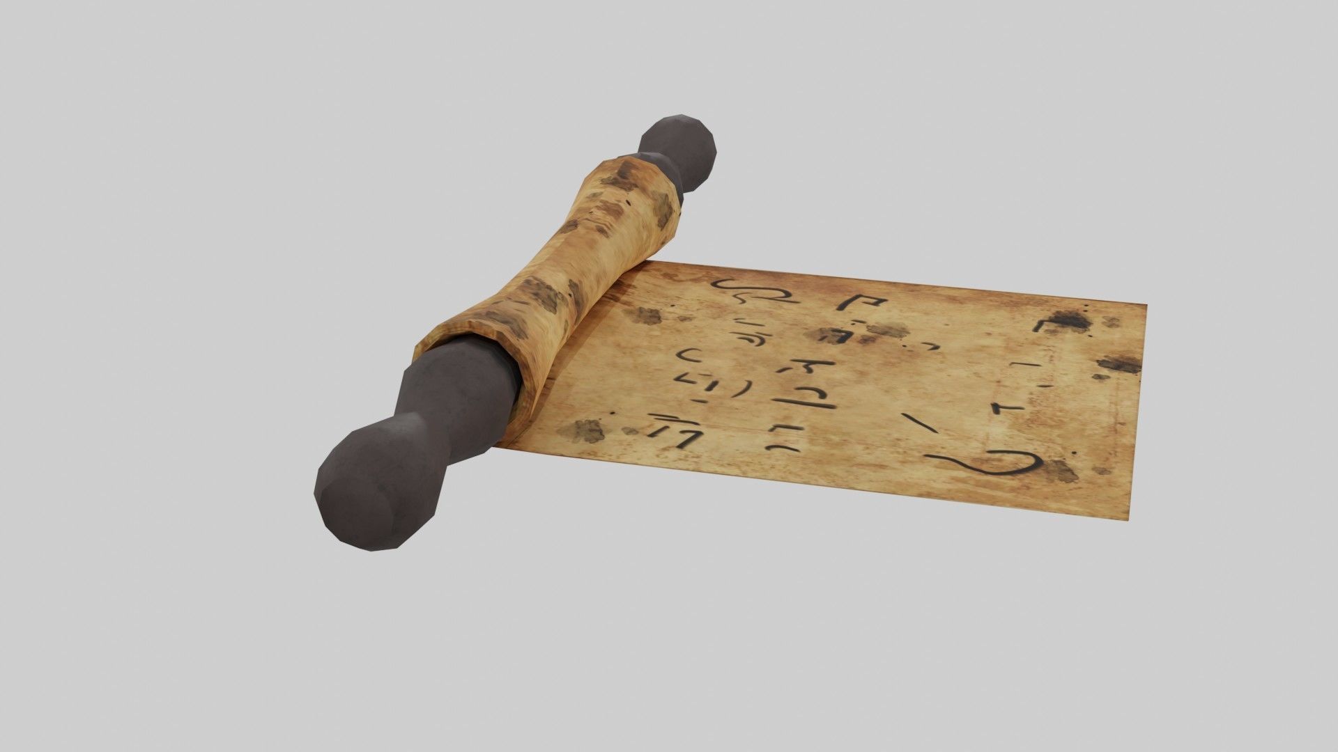Antient Scroll Low-poly 3D model_10