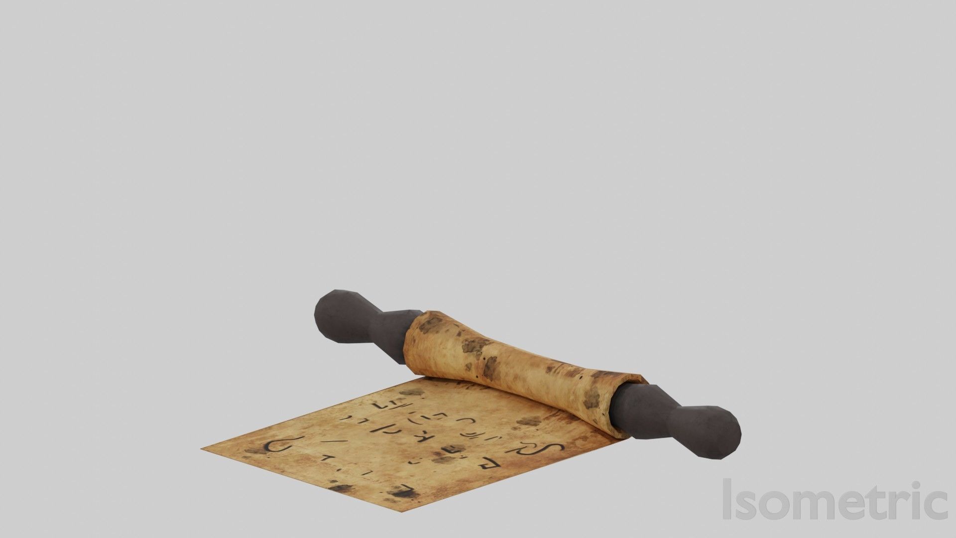 Antient Scroll Low-poly 3D model_26
