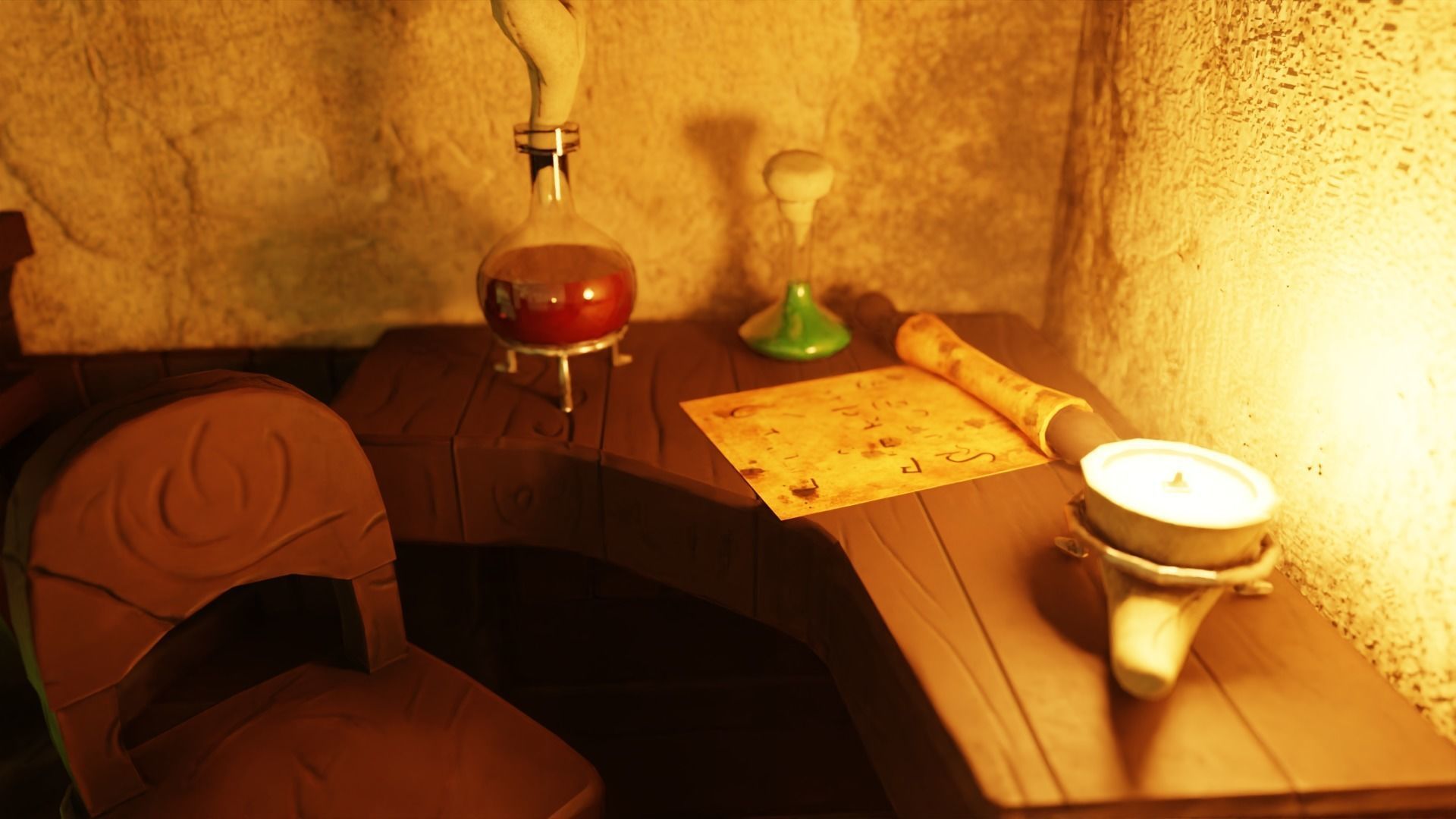 Antient Scroll Low-poly 3D model_2