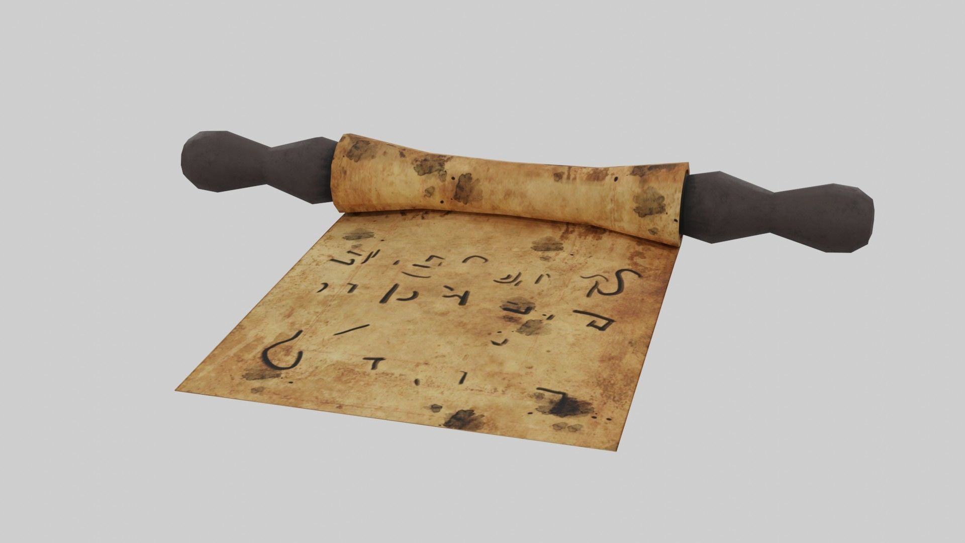 Antient Scroll Low-poly 3D model_4
