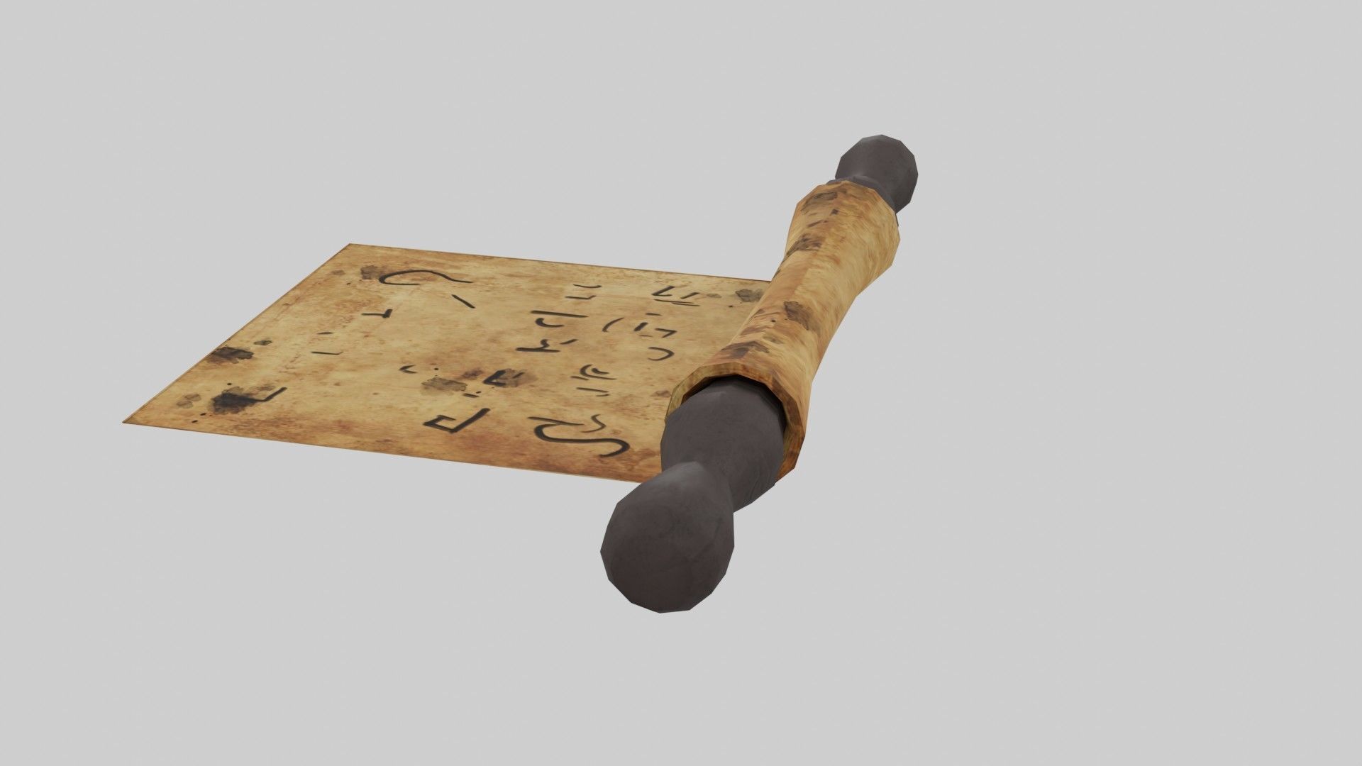 Antient Scroll Low-poly 3D model_22