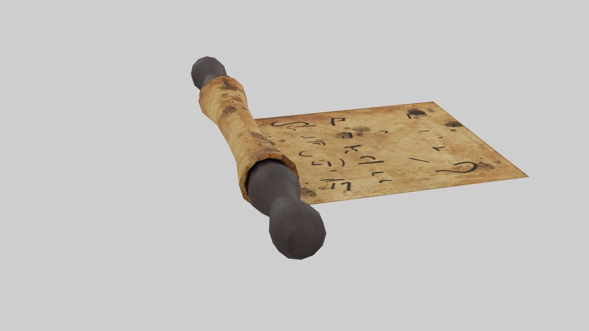 Antient Scroll Low-poly 3D model_12