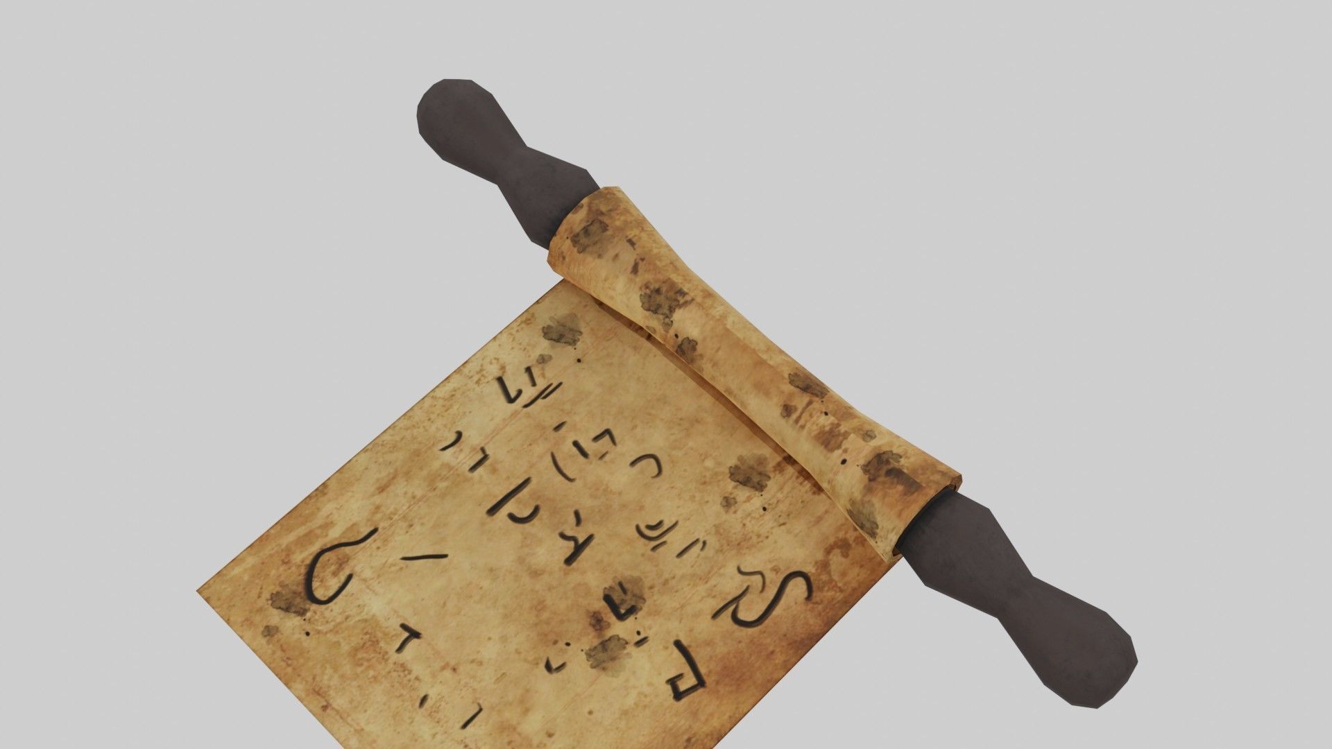 Antient Scroll Low-poly 3D model_28