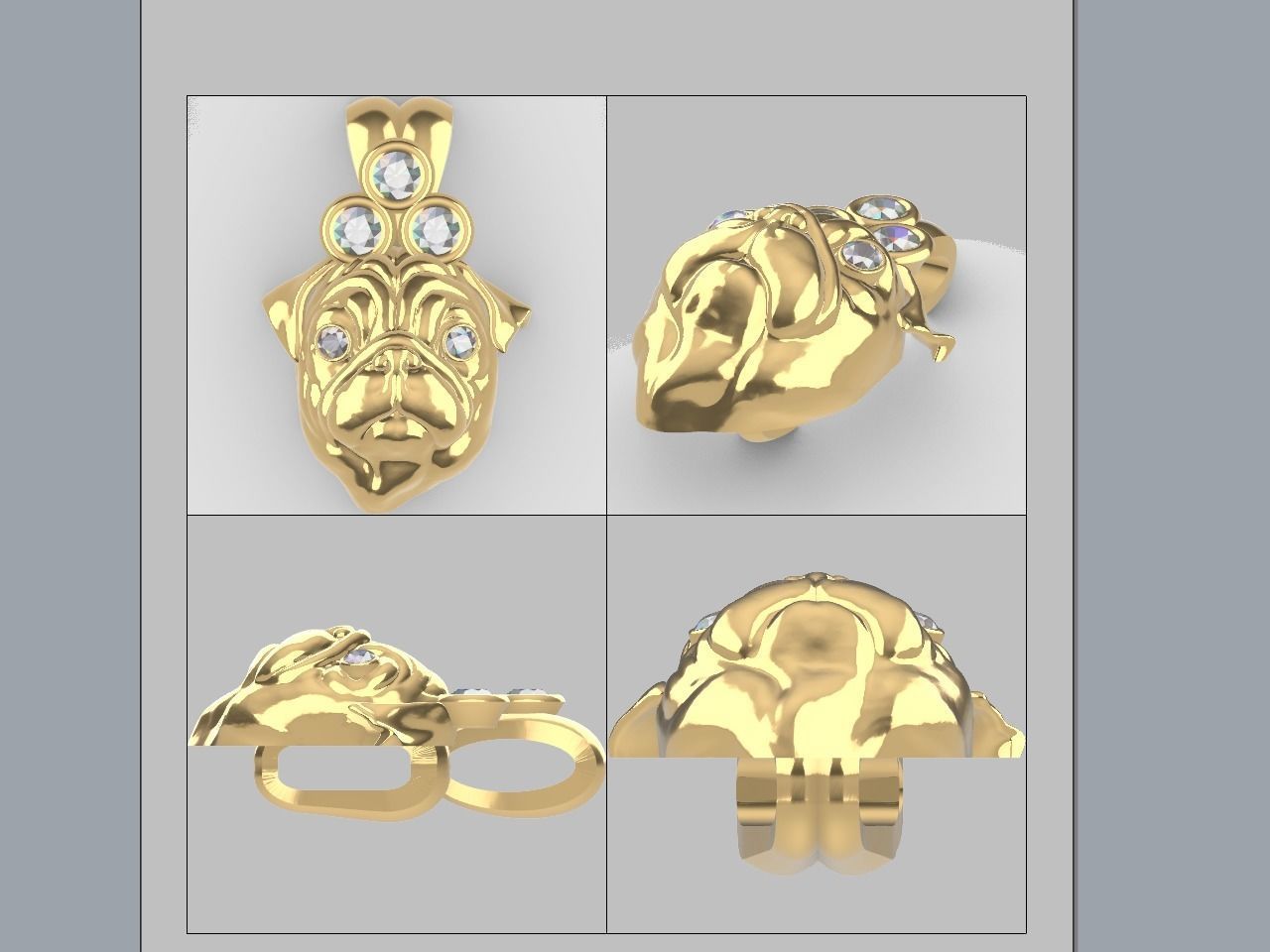 a cute dog pendant stl files verified chain stl freeee  3D print model_14
