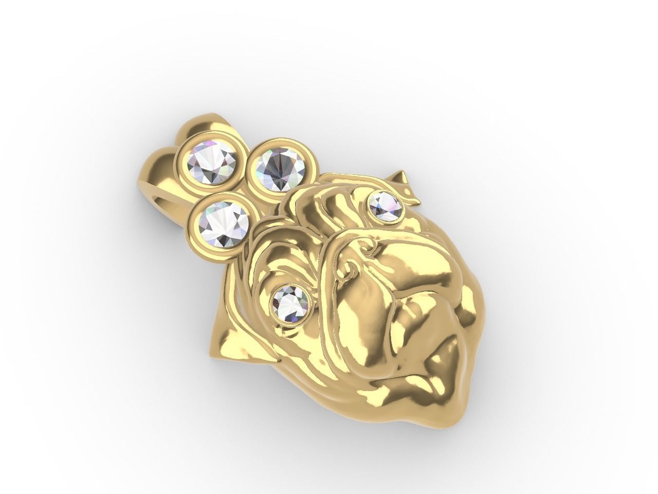 a cute dog pendant stl files verified chain stl freeee  3D print model_3
