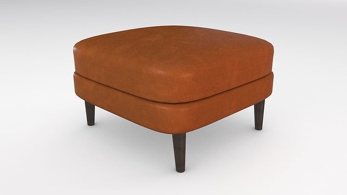 Ottoman - Leather Low-poly 3D model 3