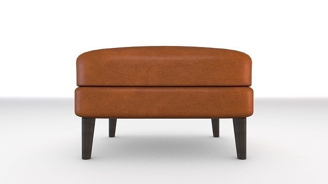 Ottoman - Leather Low-poly 3D model 4