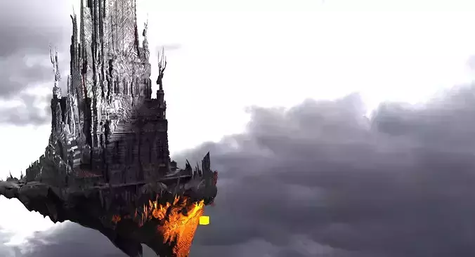 Hell scape Tower of knowing 3D model