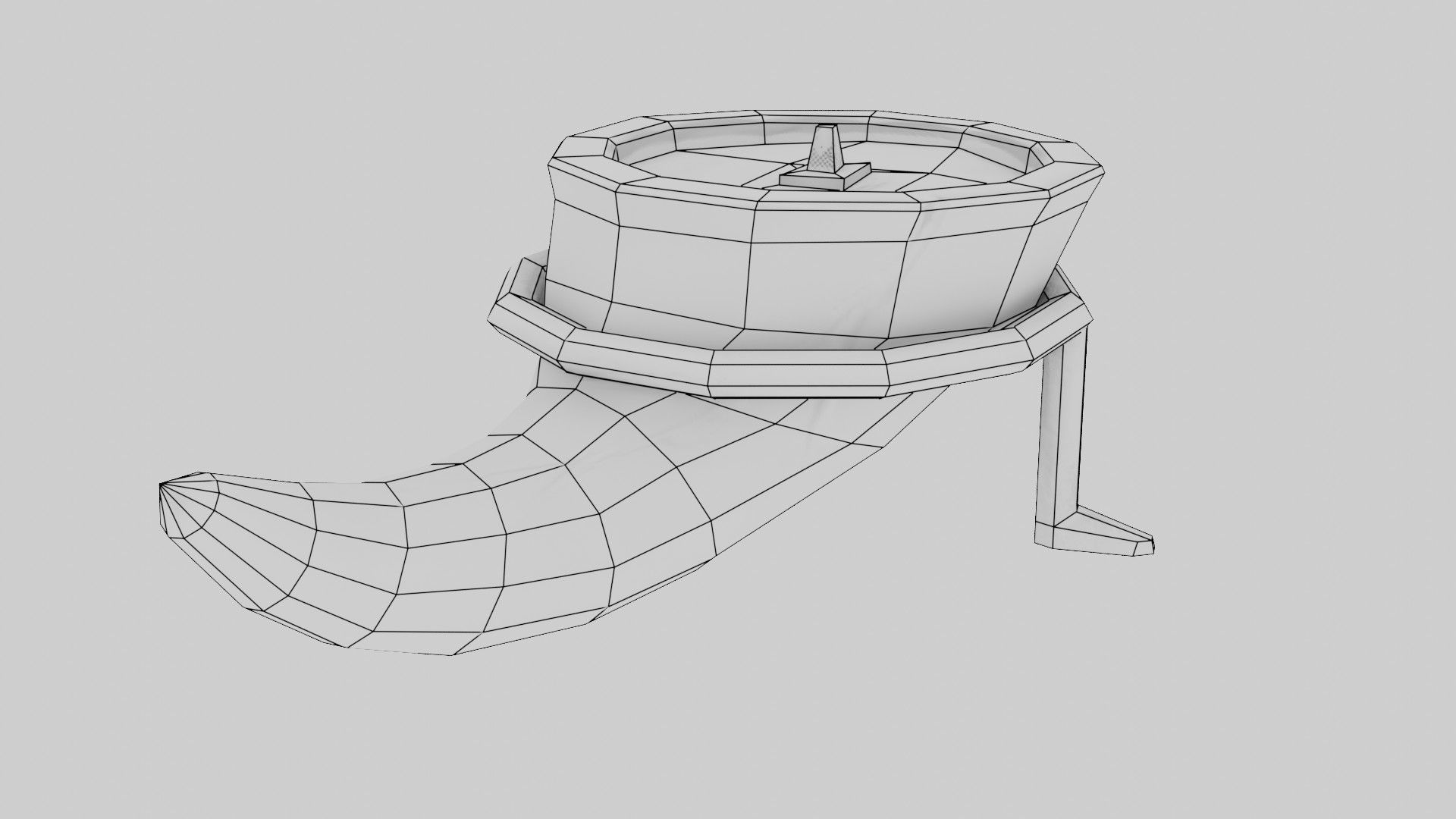 Candle in Horn Low-poly 3D model_23