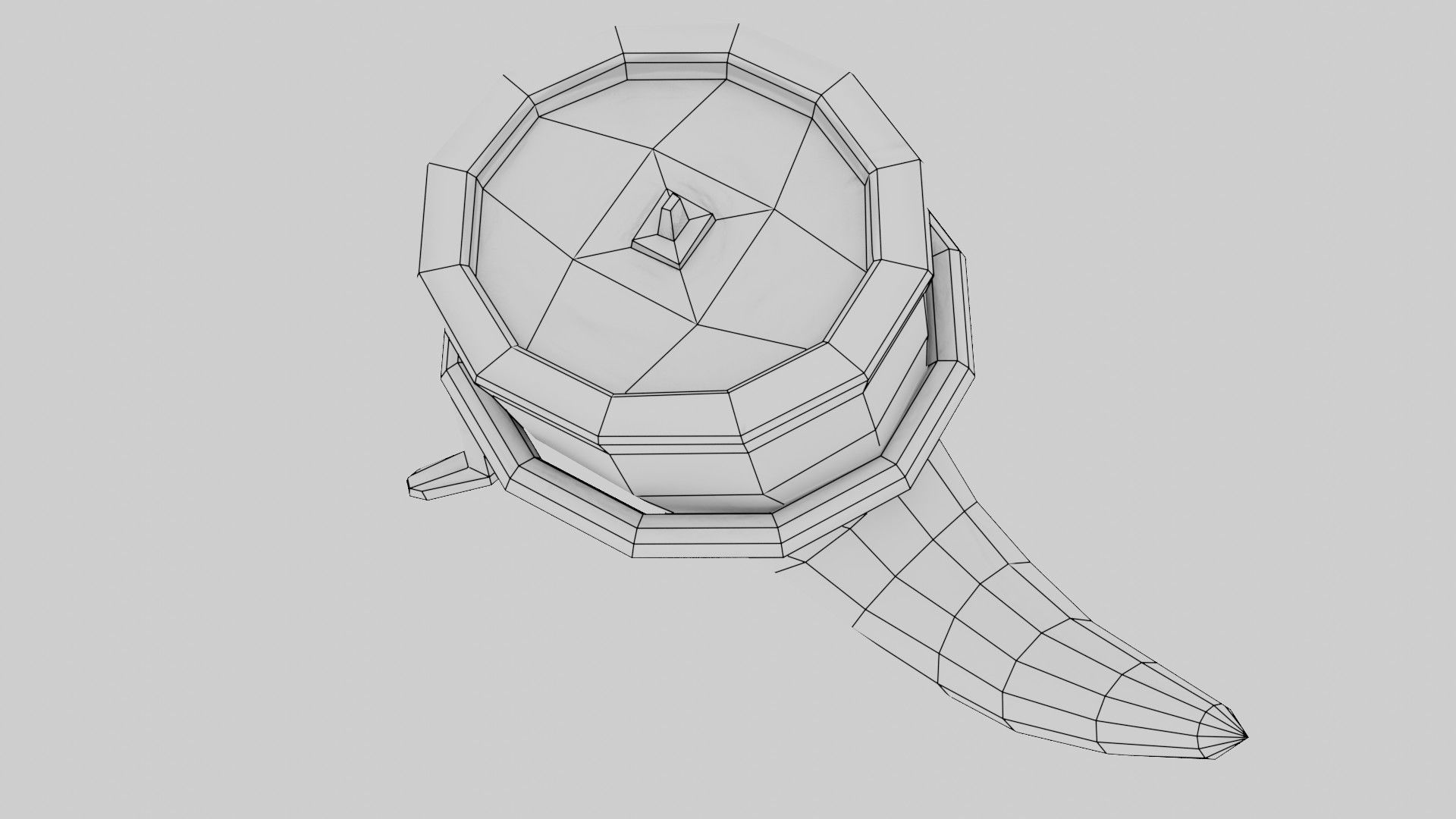 Candle in Horn Low-poly 3D model_31