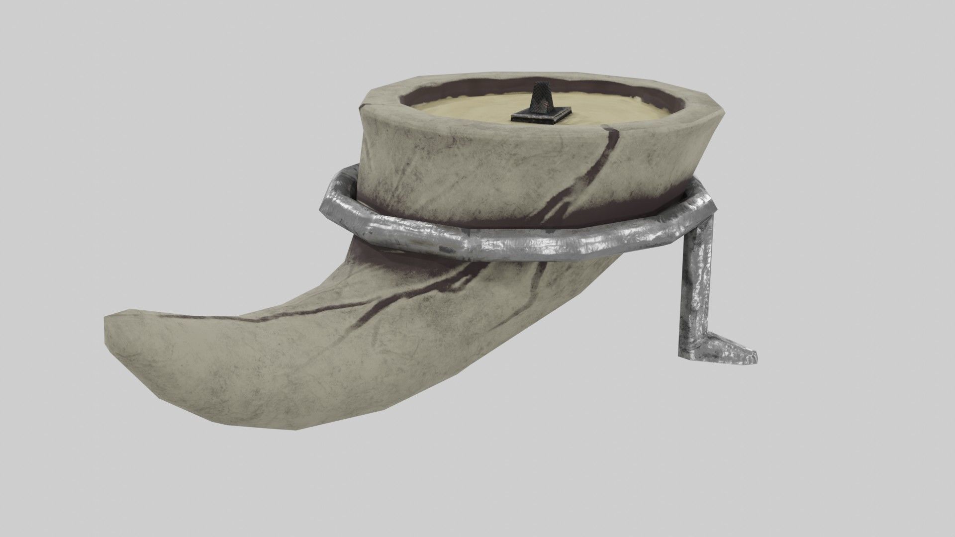 Candle in Horn Low-poly 3D model_22