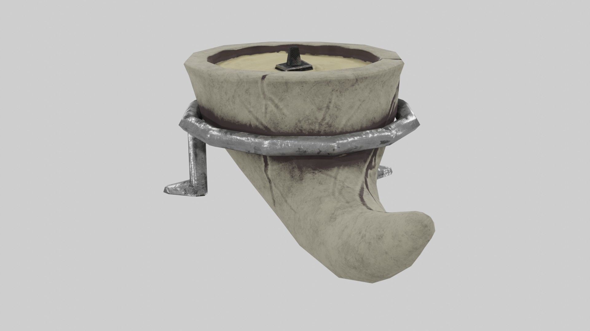 Candle in Horn Low-poly 3D model_26