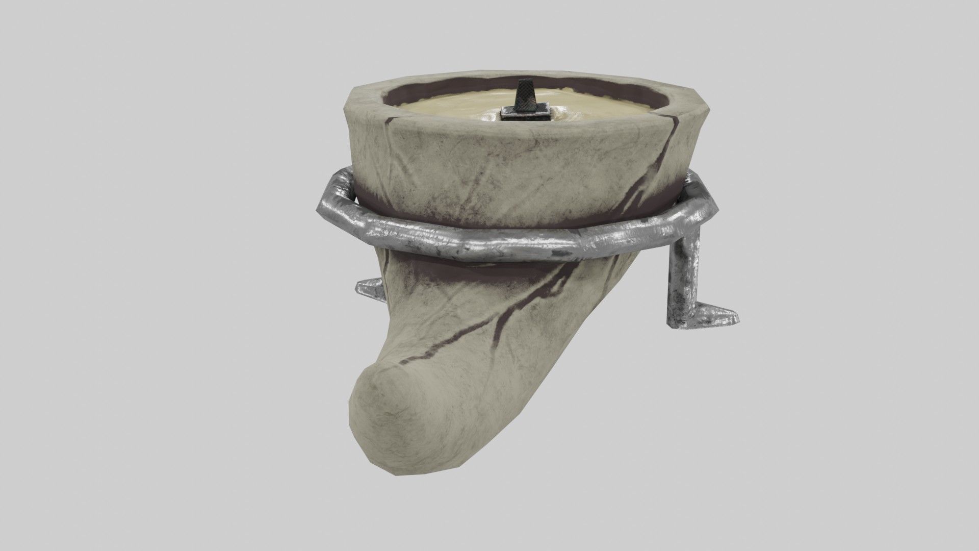 Candle in Horn Low-poly 3D model_24