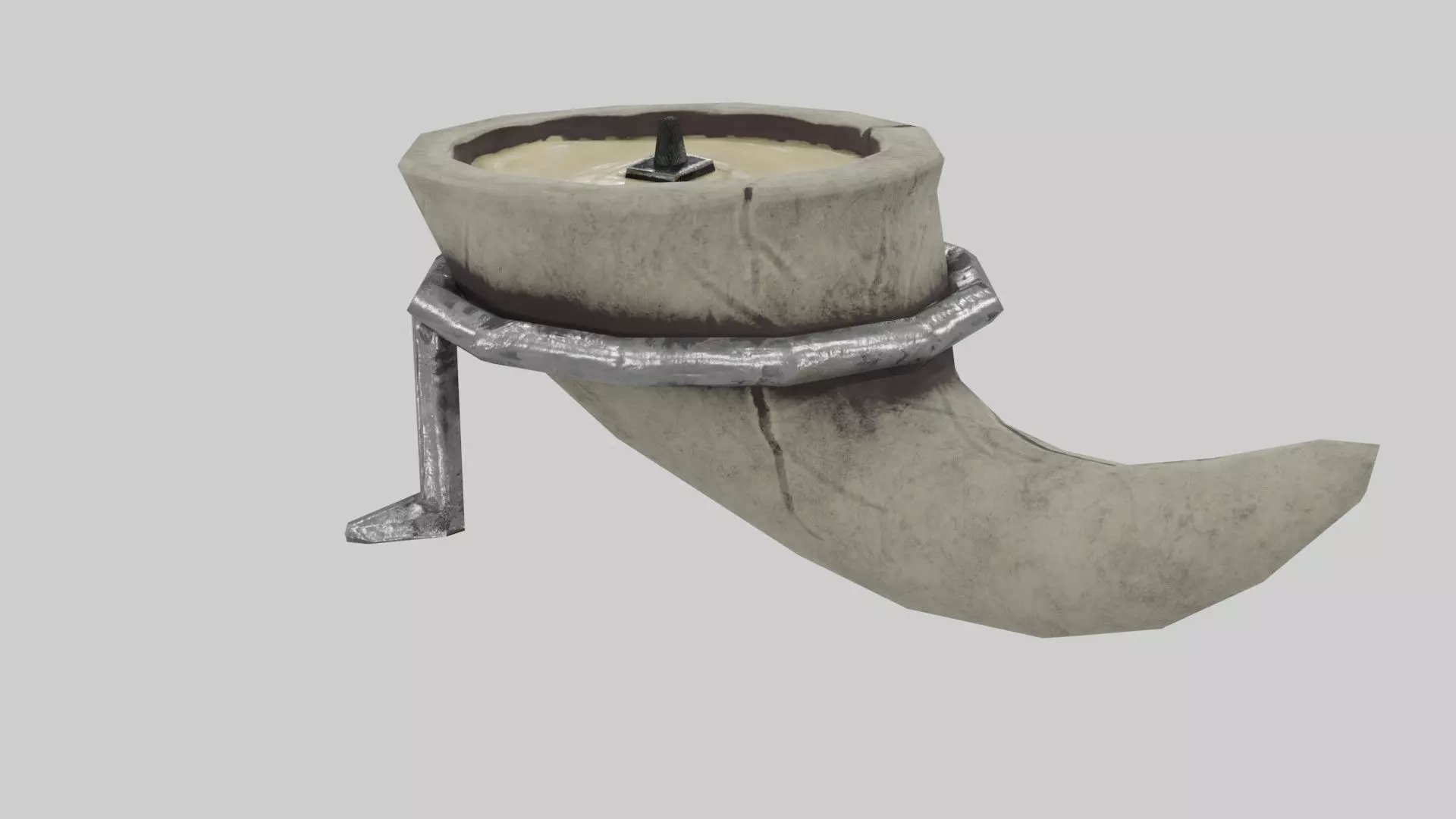 Candle in Horn Low-poly 3D model_0