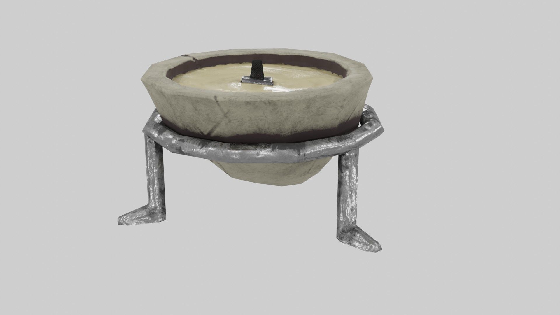 Candle in Horn Low-poly 3D model_12