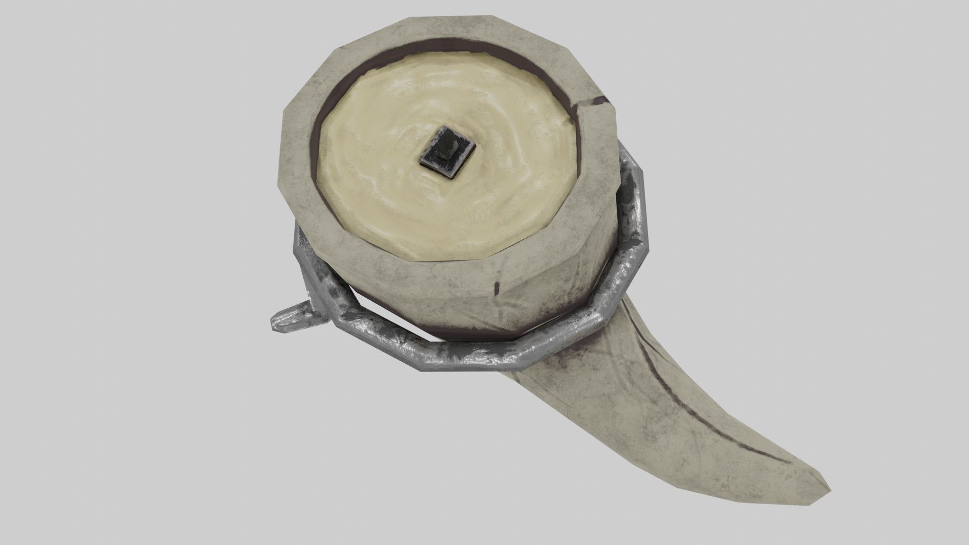 Candle in Horn Low-poly 3D model_30