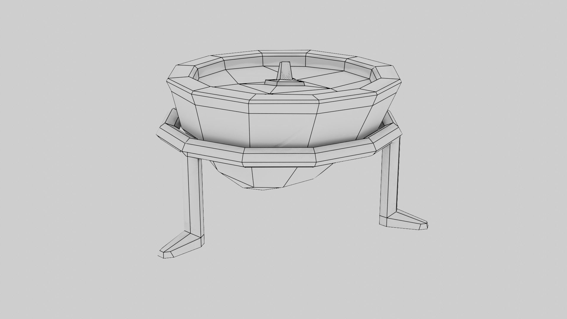 Candle in Horn Low-poly 3D model_15