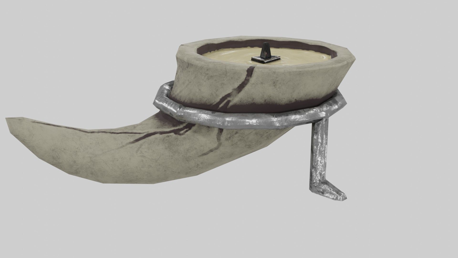 Candle in Horn Low-poly 3D model_20