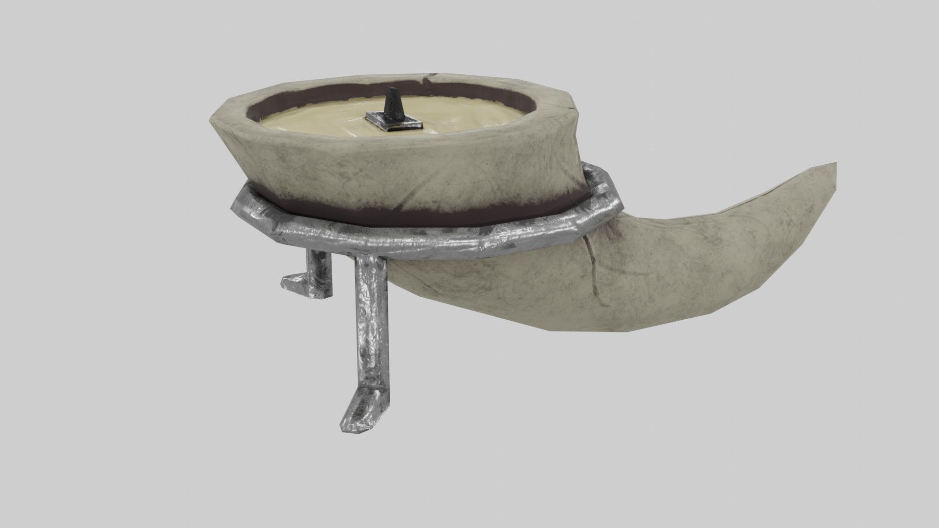 Candle in Horn Low-poly 3D model_8