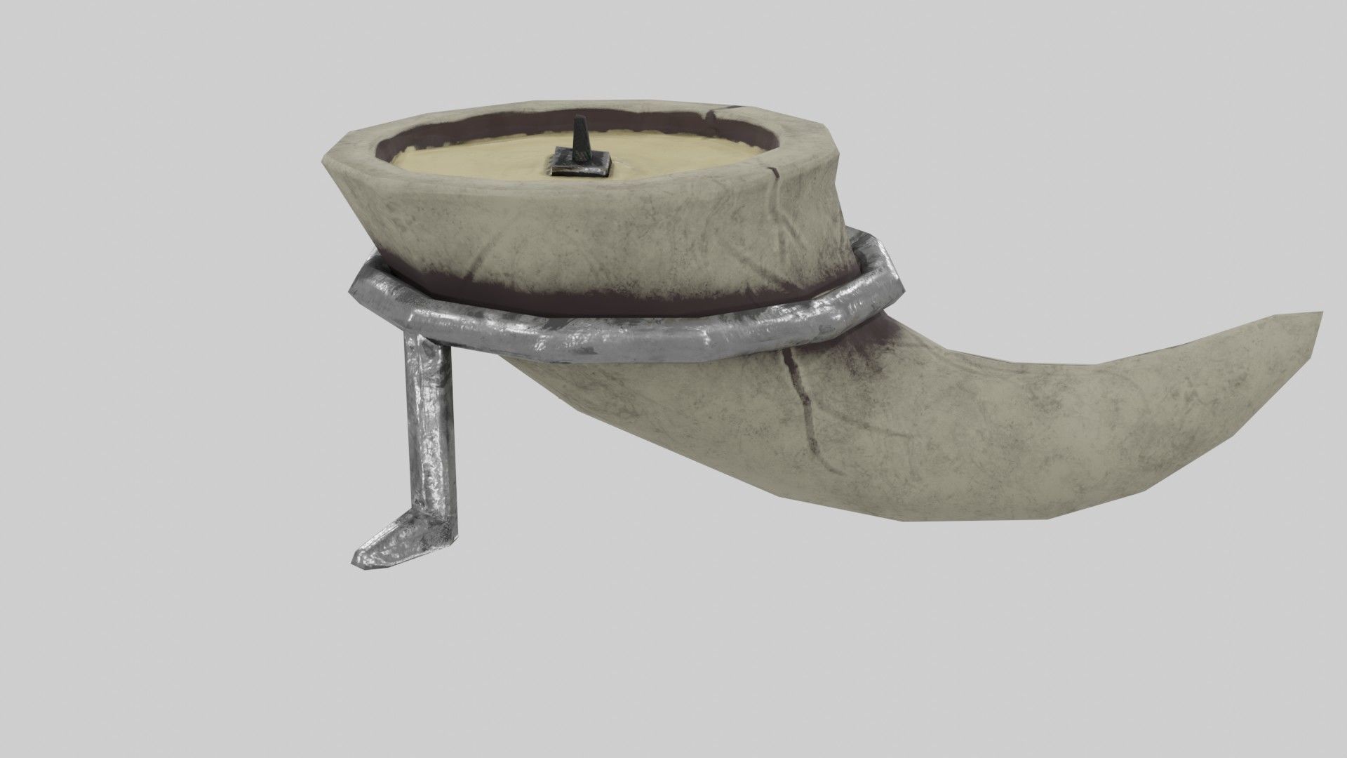 Candle in Horn Low-poly 3D model_6