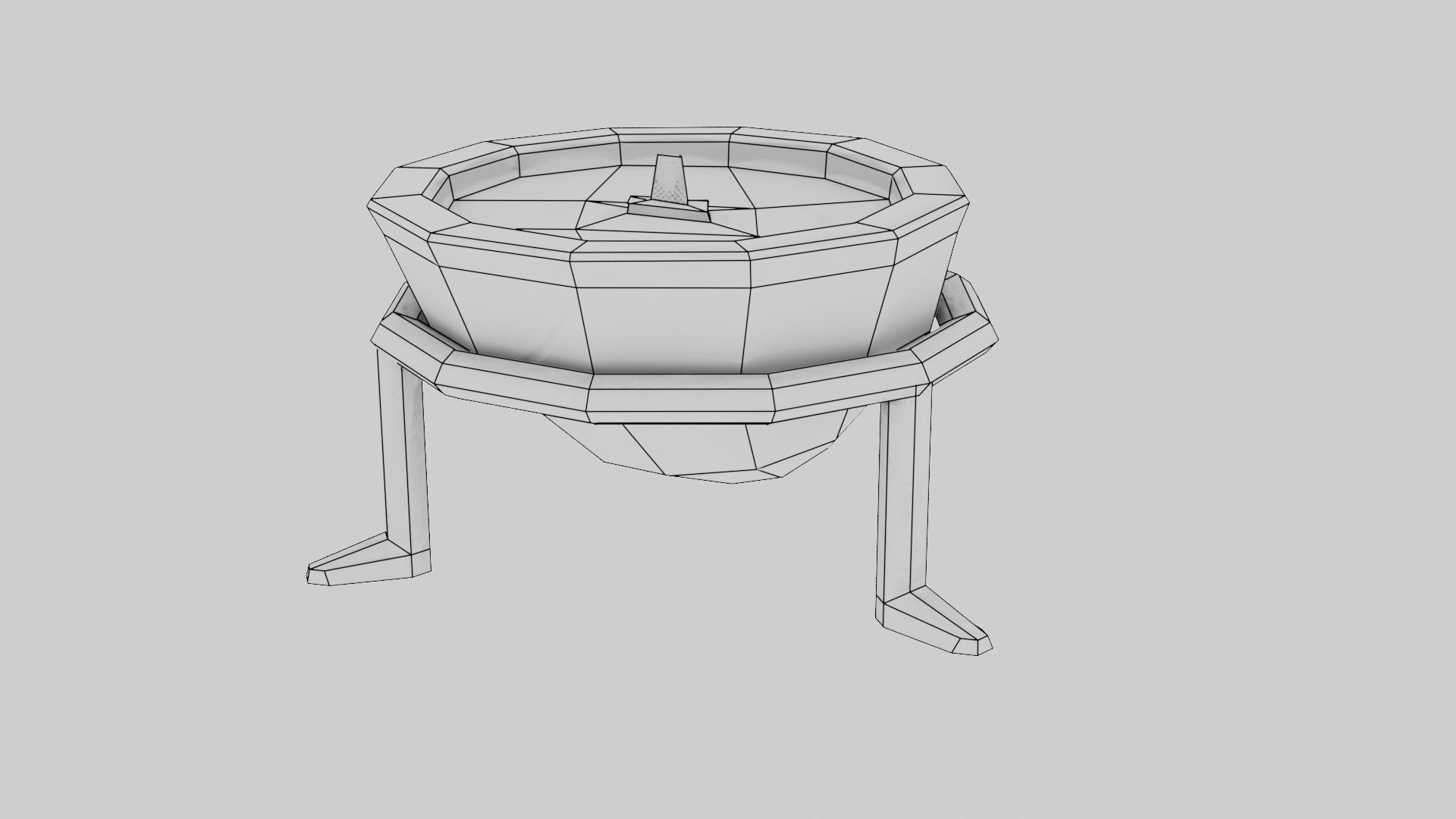 Candle in Horn Low-poly 3D model_13