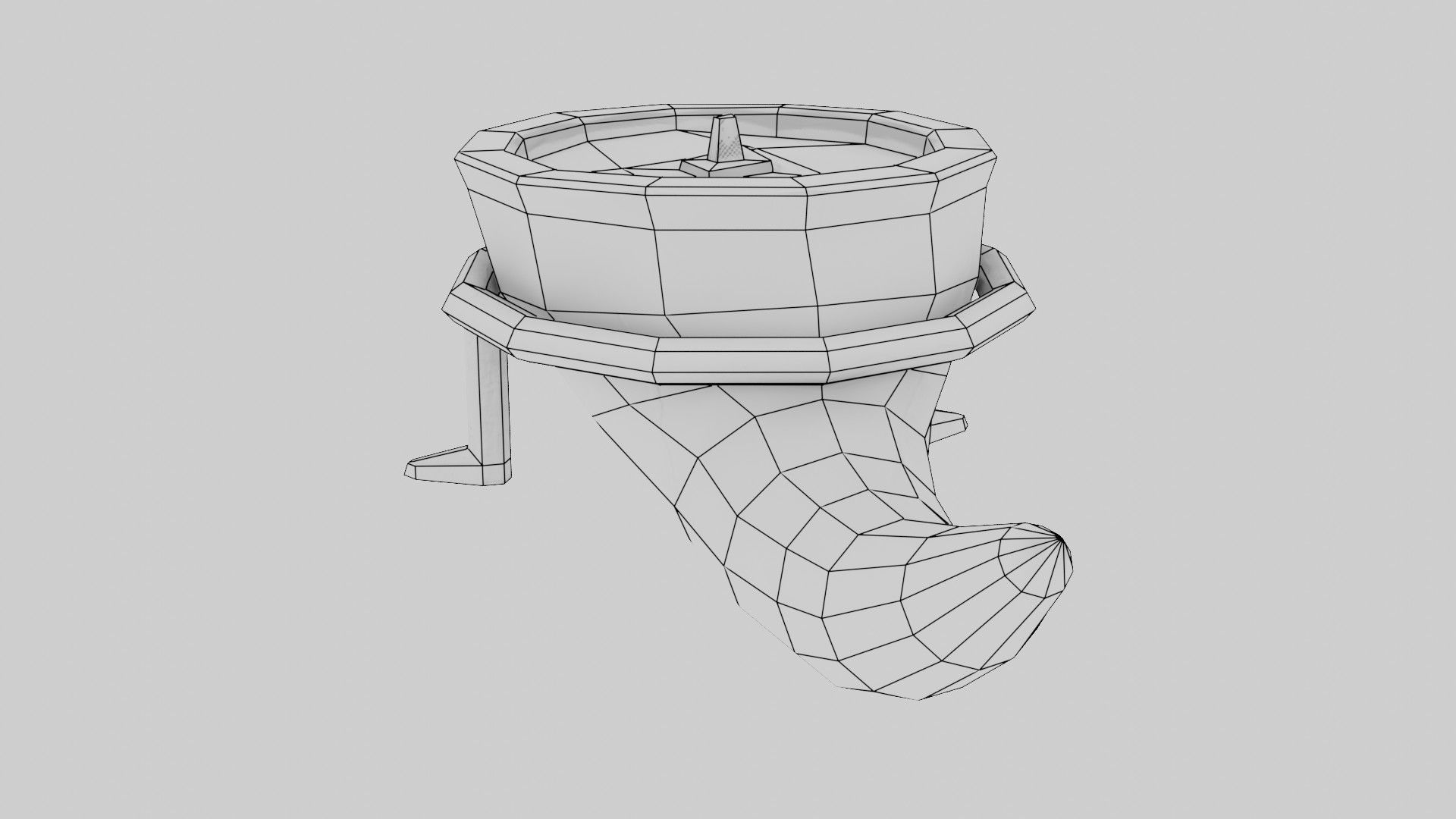 Candle in Horn Low-poly 3D model_27