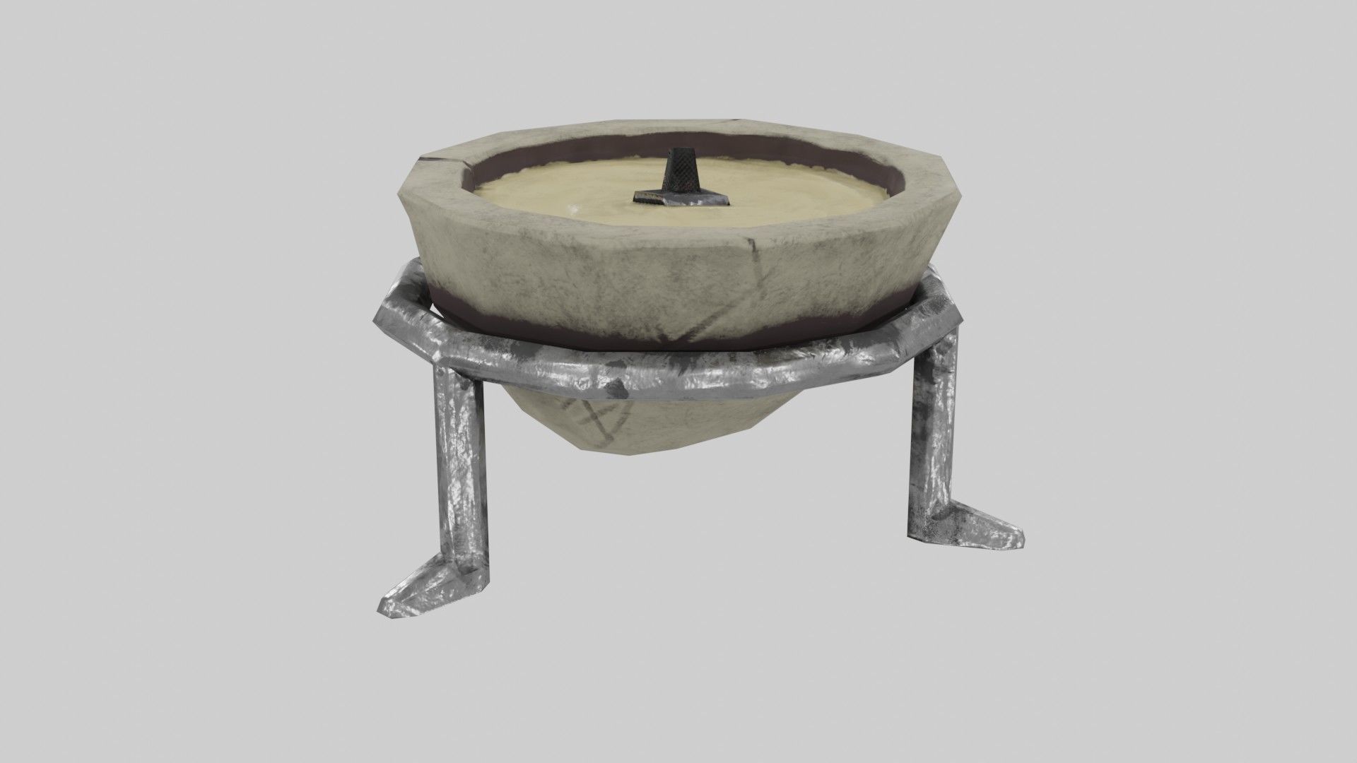 Candle in Horn Low-poly 3D model_14