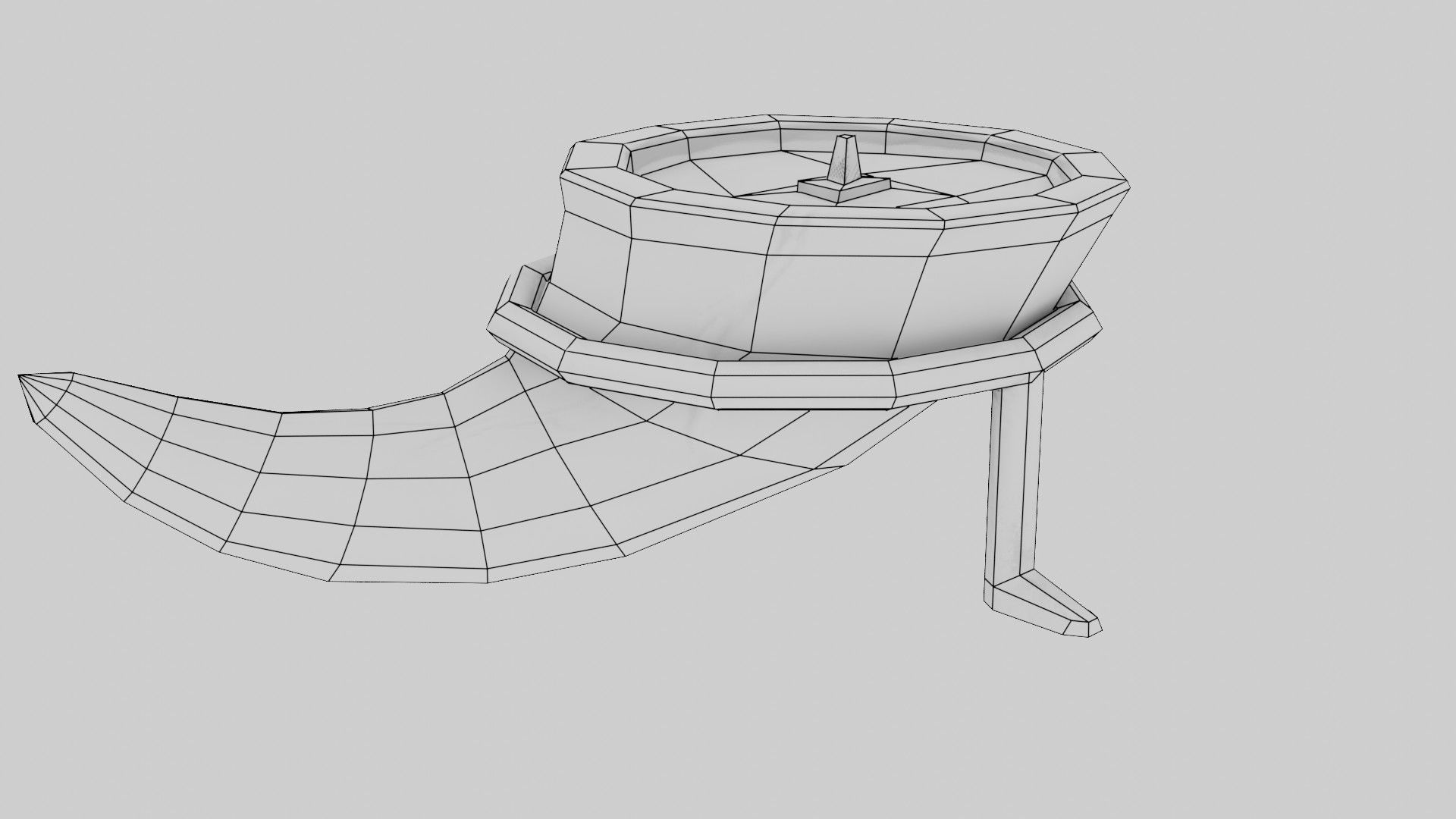 Candle in Horn Low-poly 3D model_21