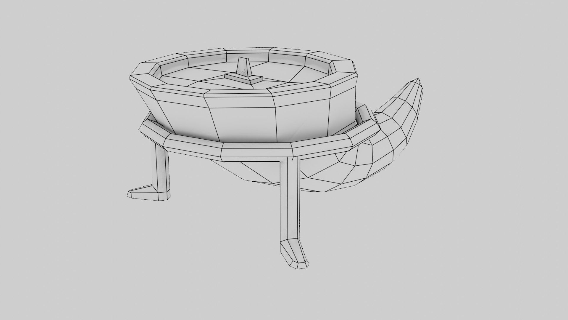 Candle in Horn Low-poly 3D model_11