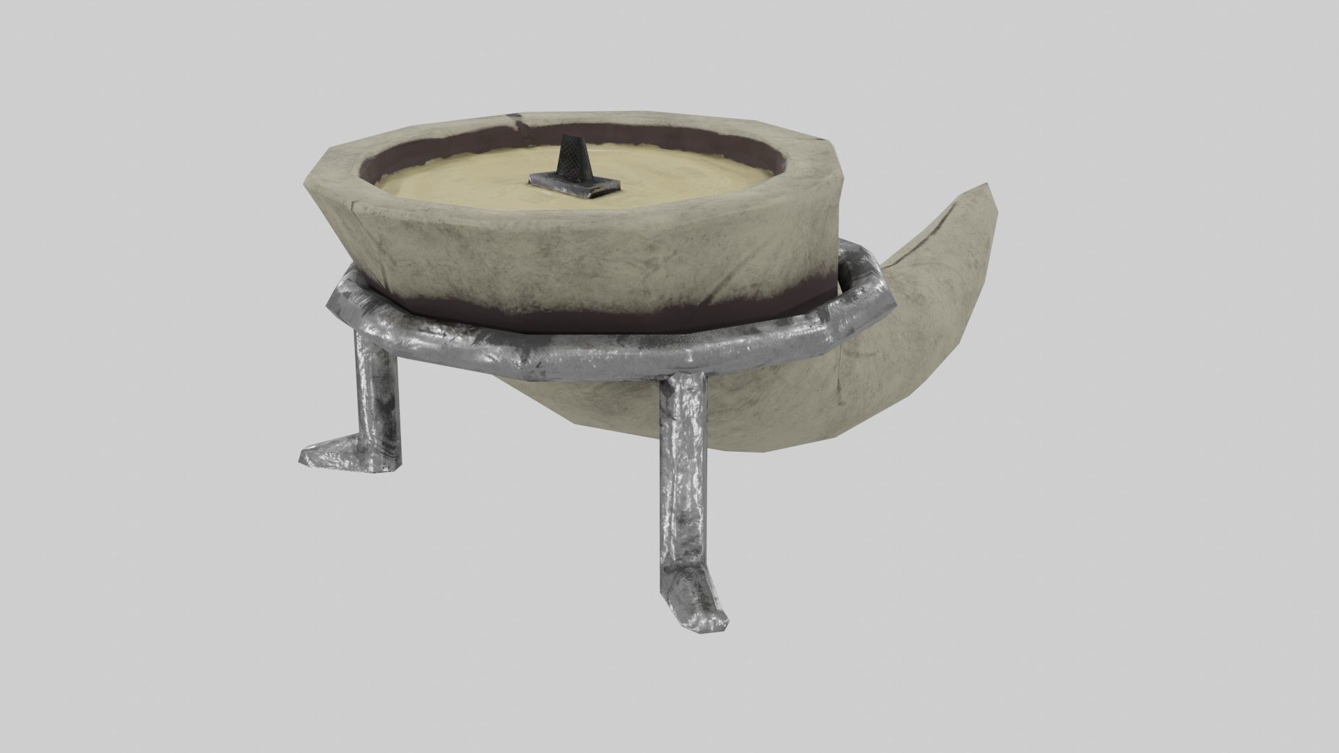 Candle in Horn Low-poly 3D model_10