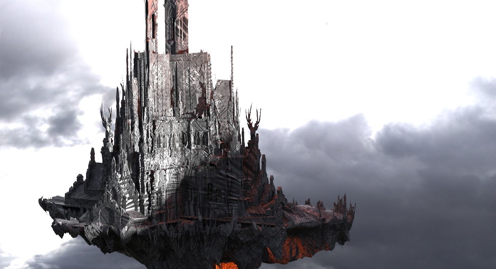 Hellscape Towers of London floating 3D model_1