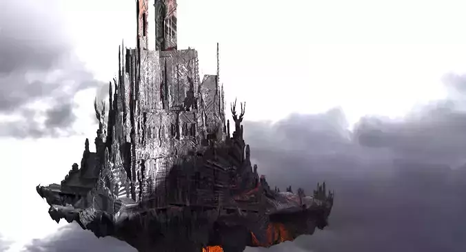 Hellscape Towers of London floating 3D model
