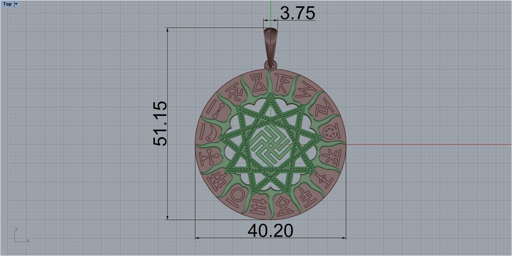 pendant Amulet 3D print model_1
