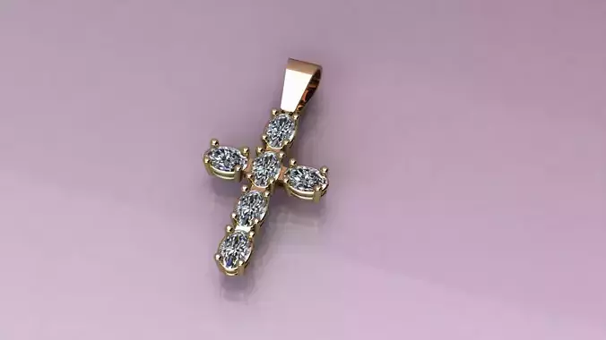 Cross with oval stones 