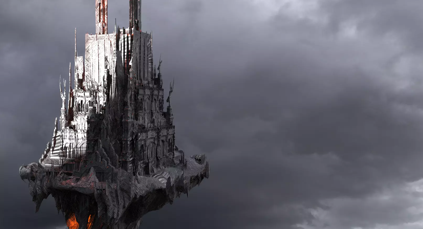 Hellscape Towers of London floating towers 2 3D model_0