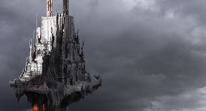 Hellscape Towers of London floating towers 2 3D model