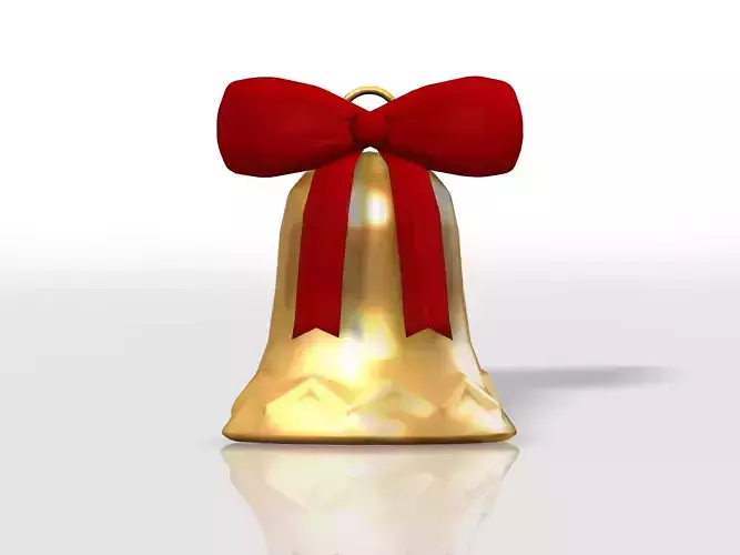 Decorated Xmas Bell Low-poly 3D model