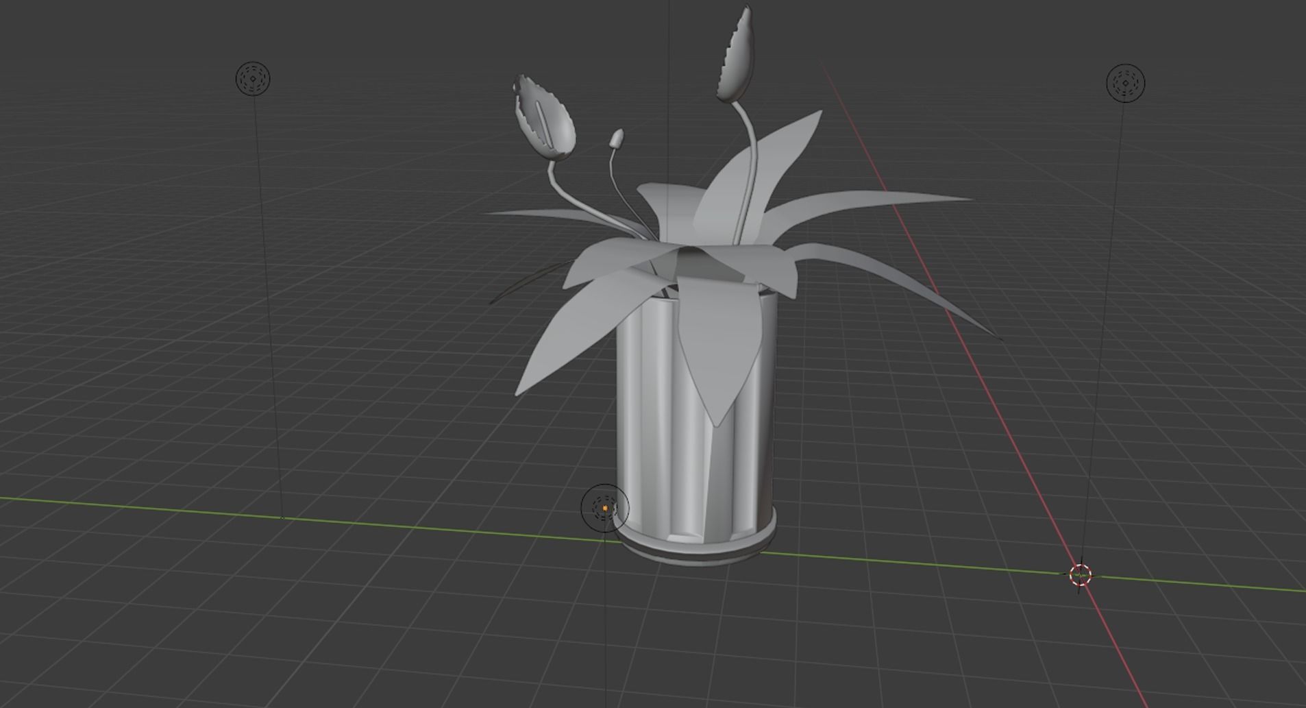 spathiphyllum flower in vase Free 3D model_3