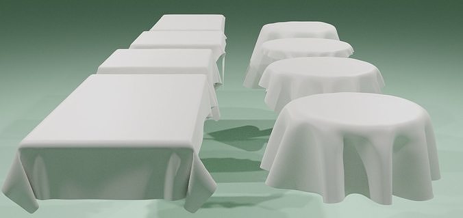 tablecloth set round and rectangular table cloth  3D model