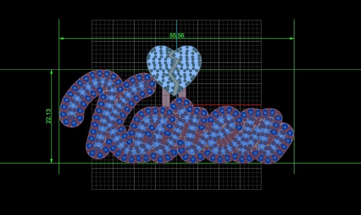 Karen name in gold with diamonds 3D print model_3