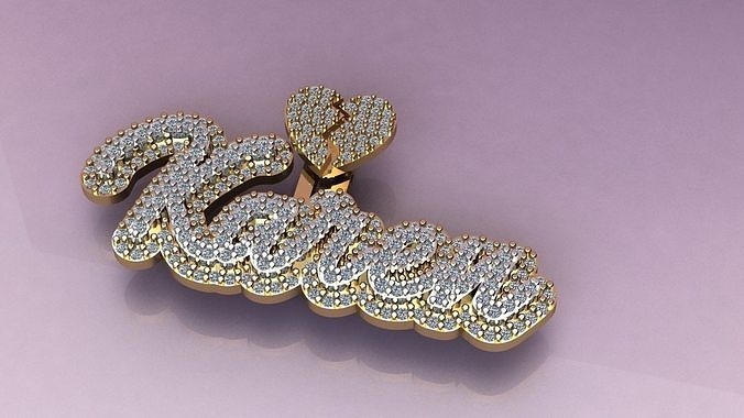 Karen name in gold with diamonds 3D print model